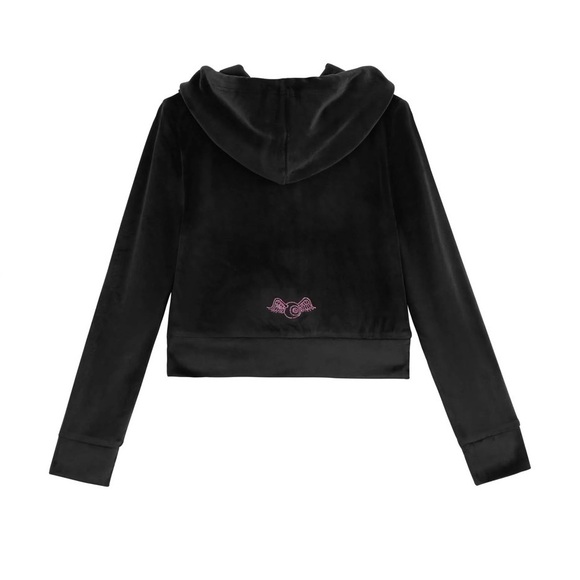 Von Dutch Black Velour Set with Pink Logo - Picture 5 of 8